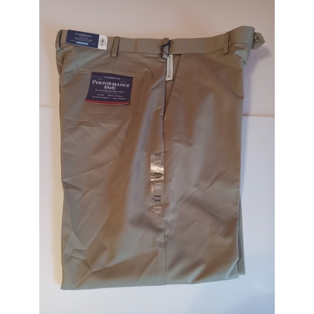 Croft & Barrow  Performance Khaki  Classic Fit‎ Pants  34x29 Wheat Color